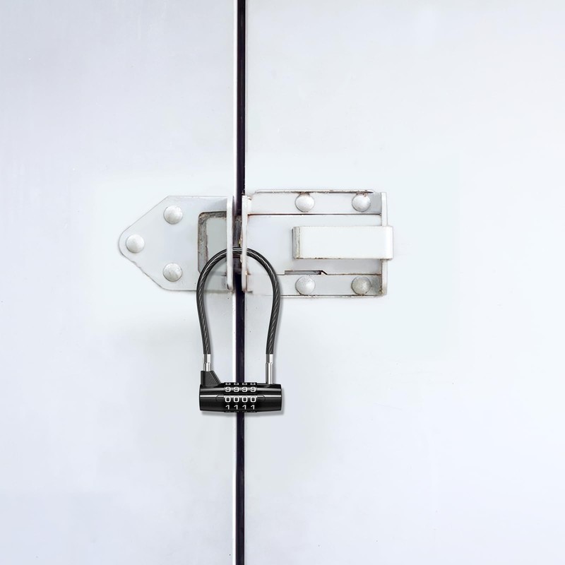 ORIA Long Shackle Combination Lock, 4.41x2.13x0.71'' Cable Lock, 4 Digit