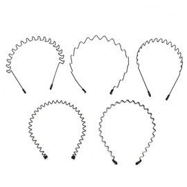 Vaguelly 6pcs Elastic Metal Headband Set Hair Band for Women Men Slicked-back Wavy Hair Hoop Fashion Headband No Snipping Comfortable for Long