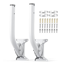 ULNA 19.68" Universal Antenna Mount - 2 Packs Wireless Bridge Bracket Mount Reversible J Mast,Heavy Duty Roof Mount for Outdoor Antenna WiFi Extender/Weather Station/Access Point/Starlink Dishes