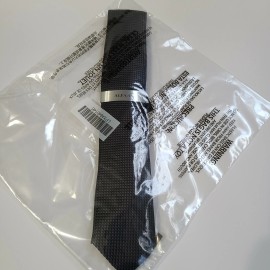 Alfani Men's Neck Tie Black Butler Mini Geometric Skinny Slim Silk $55 #425