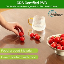 ETECHMART Clear Plastic Table Cover Protector 54 x 54'', Thick Waterproof Transparent Table Protector for Dining Table, Non-Slip Heat Resistant Clear Desk Mat for Kitchen Office Desktop