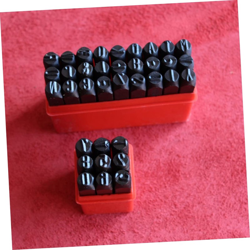 NUOBESTY 36pcs Carbon Steel Letter and Number Punch Set Stamping