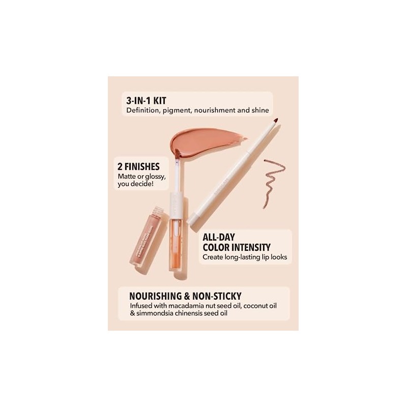 Soft 90S Glam Lip Liner and Lip Duo Set -