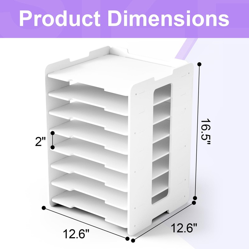 CKAGF 12x12 Paper Organizer Storage, 8 Tier Scrapbook Paper Storage