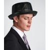 Wovanoo Fedora Porkpie Hats Jazz Gentleman Flat Hat PU Leather