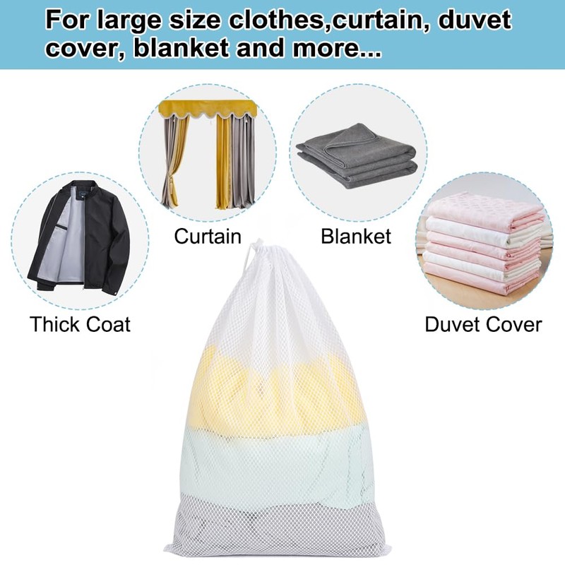 Vivifying Large Washing Net Bags, Set of 2 Durable Cellular