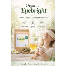 100% Organic Eye Bright/Eyebright Eye Herb, Quercetin, Tannin, Nororabonoid, Eye Fatigue, Herbal Tea, Ayurvedic Pigwort, Skin Care, Relaxed, Fatigue Eyes, Blue Light, Skin, 1.8 oz (50 g)