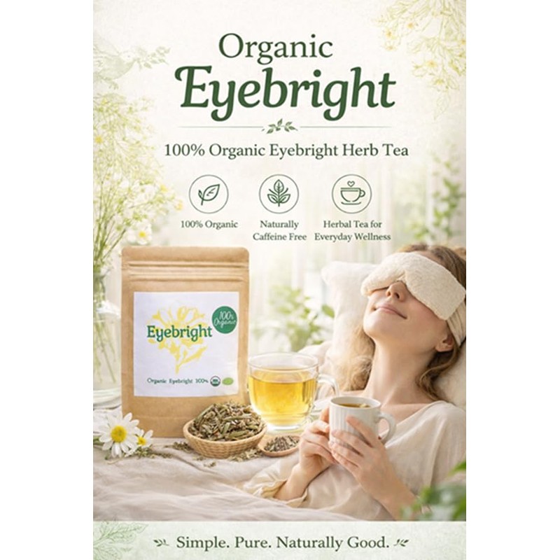 100% Organic Eye Bright/Eyebright Eye Herb, Quercetin, Tannin, Nororabonoid, Eye