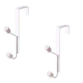 eywlwaar Over The Door Hooks Double Hanger Hooks Fits 1 3/4" Doors Used to Hang Coats, Hats, Bags, Towels, Keys (2 Pack)