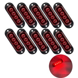 Krtopo 10 x Side Marker Light 12/24 V Trailer Side Light for Lorry / Motorhome / Caravan (Red)