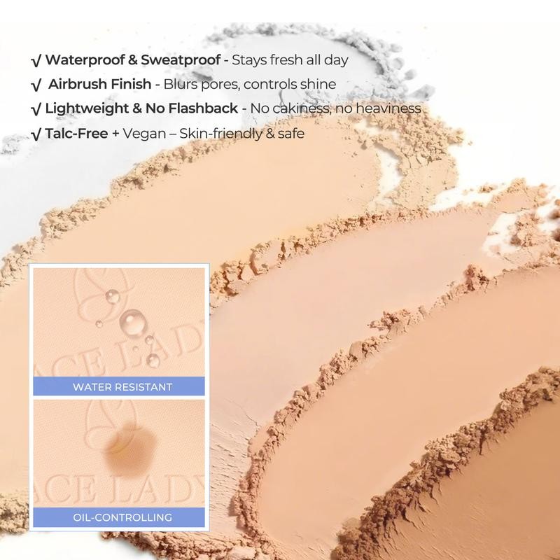SACE LADY Oil Control Face Powder,Waterproof Setting Powder,Talc-Free Matte Face