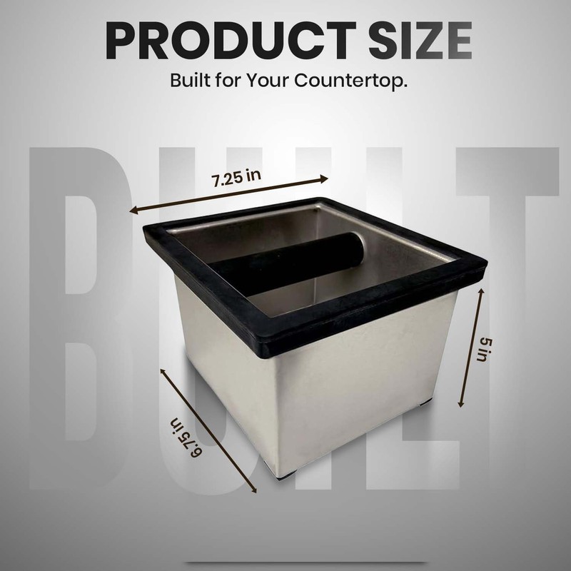 Rattleware Heavy-Duty Stainless Steel Knock Box Espresso Puck Disposal with
