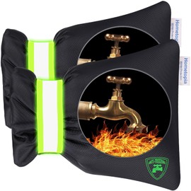 2Pack Outdoor Faucet Covers for Winter - Pro 6.7" W x 8.3" H Outdoor Water Faucet Cover Socks for Winter Freeze Protection Pipe Insulation Reusable Waterproof Insulated Spigot backflow Cover,Black