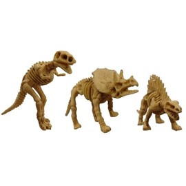 OnHoliday Set of Three Mini Dinosaurs T-Rex Triceratops Dimetrodon Hanging Christmas Tree Ornament