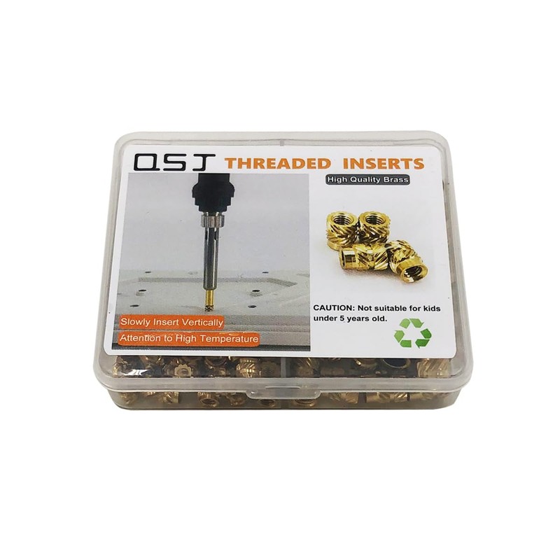 QSJ 170Pcs Threaded Inserts Set Brass Heat Set Insert M3