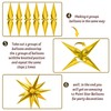 Moukiween 60 PCS Gold Star Foil Balloons, 12 Point Cone