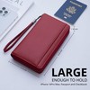 Travel Document Organizer RFID Blocking Leather Multiple Passport Wallet Family