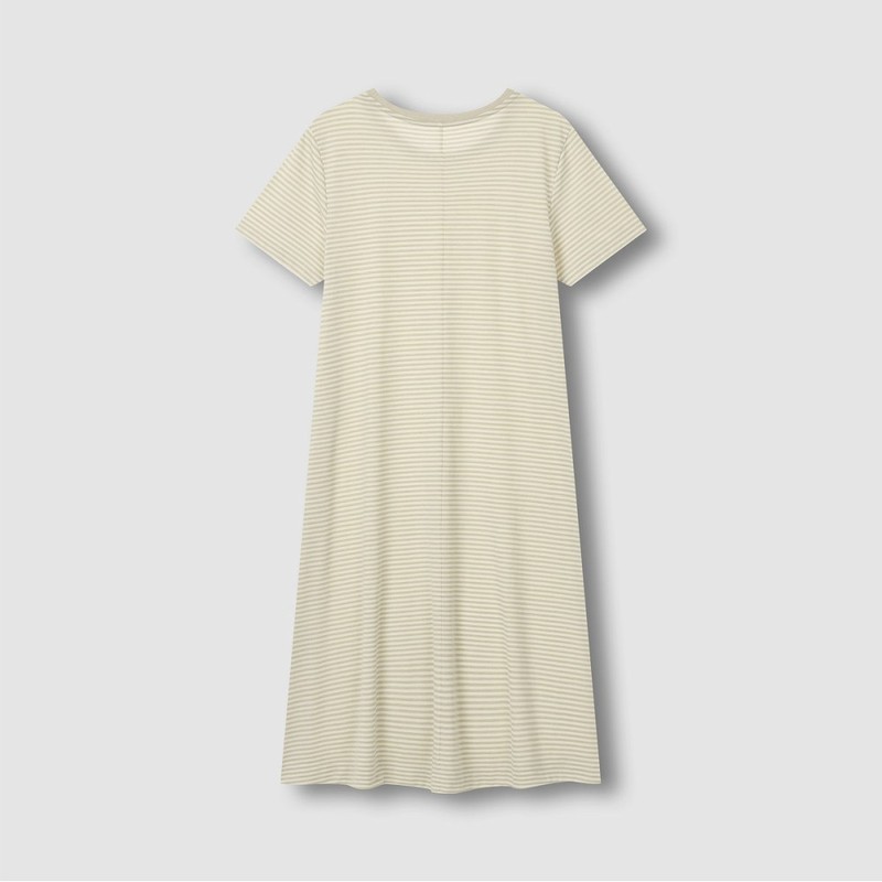 JAJU [JAJU] Soft Short Sleeve Pajama Dress_Light Beige