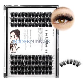 Bodermincer Black/Brown Color Natural Lash Clusters 84pcs Wispy Eyelash Clusters Eyelash Extensions D Curl Individual Lashes Natural Look Lashes with Thin Lash Band (12MM)