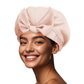 Reusable Waterproof Shower Cap, Elastic Swimming Cap, Large Shower Caps, Pink