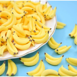 Skyseen 30 Pcs Resin Miniature Banana Simulation Mini Fruit Decor DIY Accessories