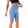 Persit Women's Short Leggings, Opaque Cycling Shorts with Pockets, sky