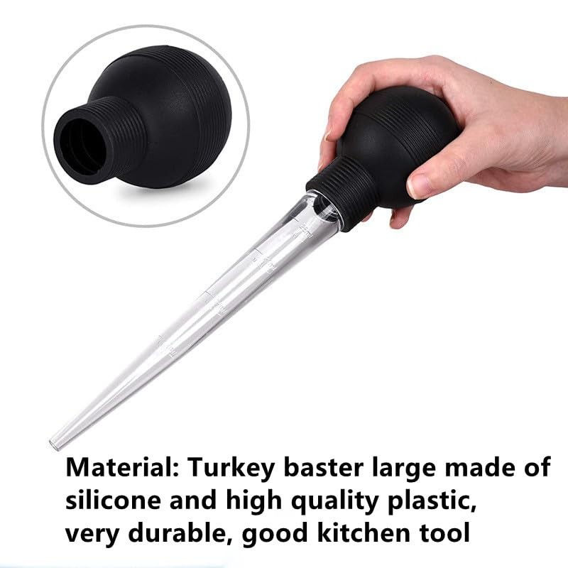 2 PcsTurkey Baster, Chicken Turkey Poultry Meat BBQ Baster Syringe