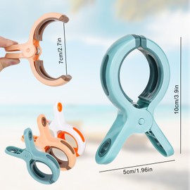 Pack of 8 Towel Clips for Beach Loungers, Large Clothes Pegs, Towel Clips, Windproof Beach Towel Clips for Daily Laundry, Beach Towel, Bath Towel, Bed Linen, Thick Clothes and Pool Tarpaulin
