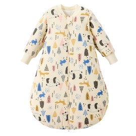 Duomiaomiao Winter Baby Sleeping Bag 3.5 tog, 100% Cotton Newborn Warm Sleep Sack with Removable Sleeves Baby Wearable Blanket for Infant Toddlers 6-18 months, Panda