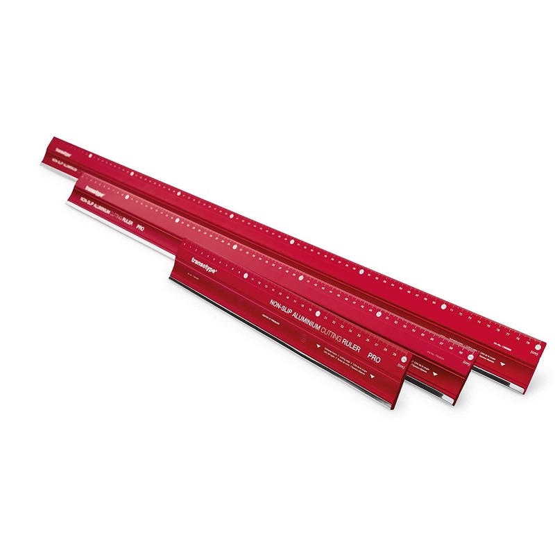 Transotype 17803006 Aluminium Cutting Ruler Red