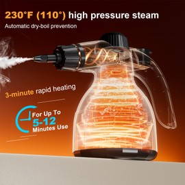 Handheld Steam Cleaner: Multi-Surface Steamer with 10 PCS Accessories Pressurized Natural Steam Cleaner for Home Cleaning Dirt, Grease, Grout, Tile, Floor, Couch and Car