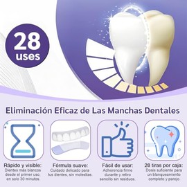 Purple Teeth Whitening Strips, Kit Tiras Blanqueadoras Dentales 14 Pares