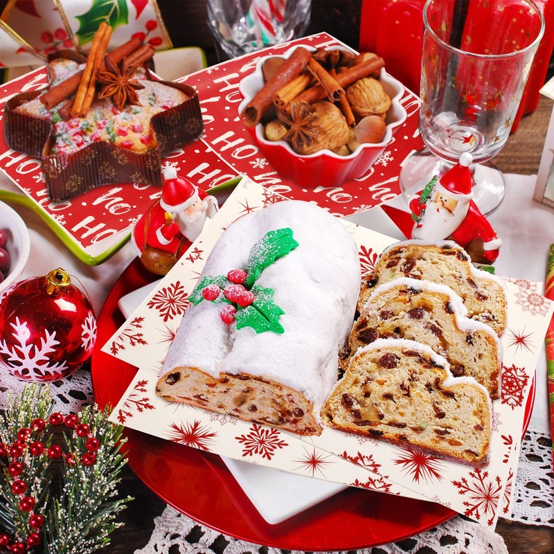 160 Pcs Christmas Wax Paper Sheets for Food Snowflake Hoho