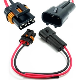 (2-Pin) 46amp 630 Series Assembled Metri-Pack Male to Female Pigtail 12 AWG, for Cooling Fan Wiring Harness, Multi-Purpose Pigtail