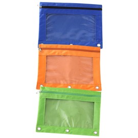 STOBOK 3pcs Document Bag Zipper Binder Pencil Pouches Blinder Pockets Pencil Case