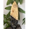 Handmade Hawaiian Hand Made 20" Carved Wooden Surfboard Engraved Island