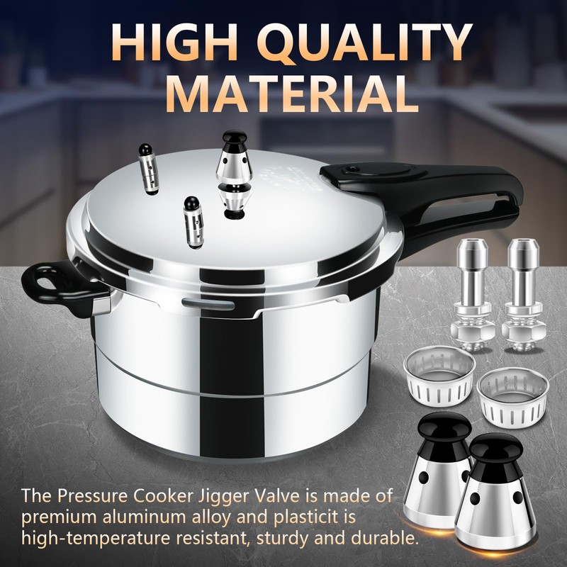 2PCS Universal Pressure Cooker Relief Jigger Valve with Exhaust Rod,