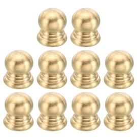 PATIKIL M6x1 Thread Brass Cap Nuts Knob, 10 Pack Lamp Finial Decoration Screw Caps Nut Handle Knob Decoration for Lighting Furniture Cabinet, 10mm