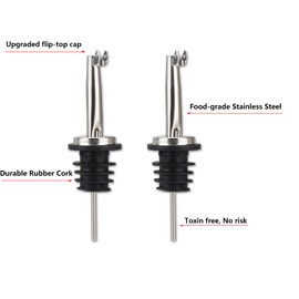 LEGERM Premium Olive Oil Pourer Set, Stainless Steel Pourers, Funnel and Cleaning Brush, Food Grade Alcohol and Olive Oil Dispenser for Home and Professional Use