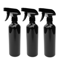 Hildbrandt 16oz 500ml Empty Plastic Spray Bottles for Cleaning Solutions Tattoo Flower Mist Bottle Hair Salon Tool Hair Dressing Refillable (Black, Small-3)