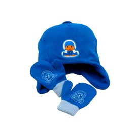 CYPBRANDS Unisex Kids Pocoyo Hat and Gloves Winter Accessory Set Blue Estandar, multicoloured, One size fits all