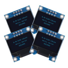 ACEIRMC 4pcs 0.96 Inch OLED Module 12864 128x64 SSD1315 Driver IIC I2C Serial Self-Luminous Display Board Compatible with Arduino Raspberry PI (Blue)