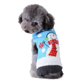 PETCARE Cartoon Pattern Dog Cat Ugly Christmas Sweater Puppy Pet Xmas Jumper Warm Clothes for Small Medium Large Winter Cold Weather (XX-Large, Snowman)