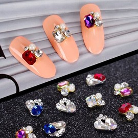 e-World Crystal Pearl Gemstone Parts Decoration 6 Types Nail Decoration Series / e세상 크리스탈진주보석파츠장식6종 네일장식시리즈