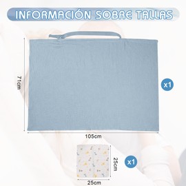 VEGCOO Baby Nursing Blanket Nursing Apron and Saliva Cloth Nursing Scarf Mummy Soft Cotton Breathable Adjustable (Blue)