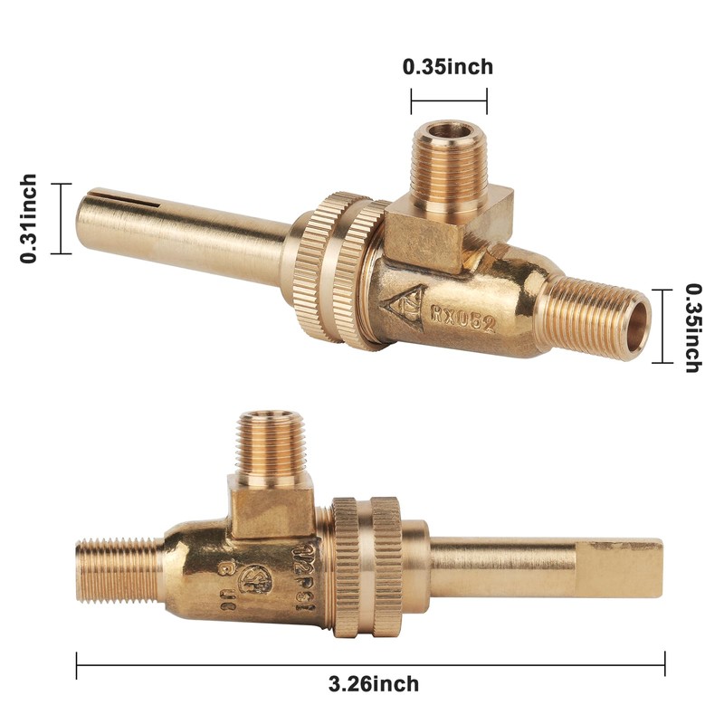 4418500200 GAS BURNER Valve 1/8" Mpt X 3/8-27 Replacement for