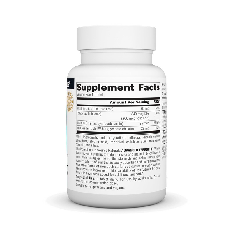 Source Naturals Advanced Ferrochel, Dietary Supplement Yielding 27 mg of