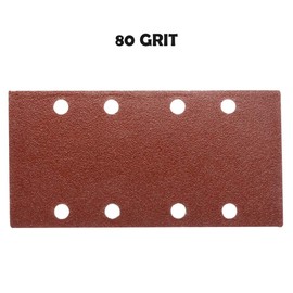 Abrasive Paper Sheets, Vogueing Tool Sanding Sheets Punched Hook and Loop Pads 93 x 190mm 80 Grit Punched for Orbital Sanders (20Pcs)