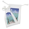 Lunarable Landscape Fabric Pouch Set of 2, Tropical Sea View