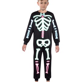 A2Z 4 Kids Boys Skeleton Attire - Skeleton Onesie 933 Black._9-11